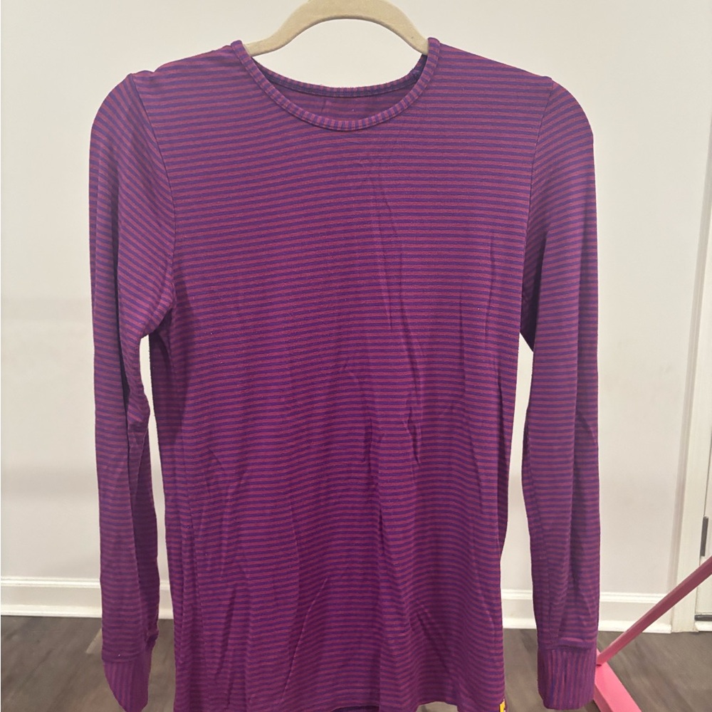 Purple Striped Long Sleeve Shirt